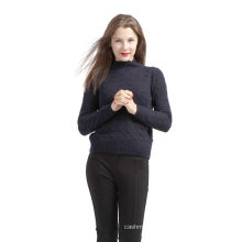2017 latest design lady sweater knitting patterns grey blue cashmere winter sweater